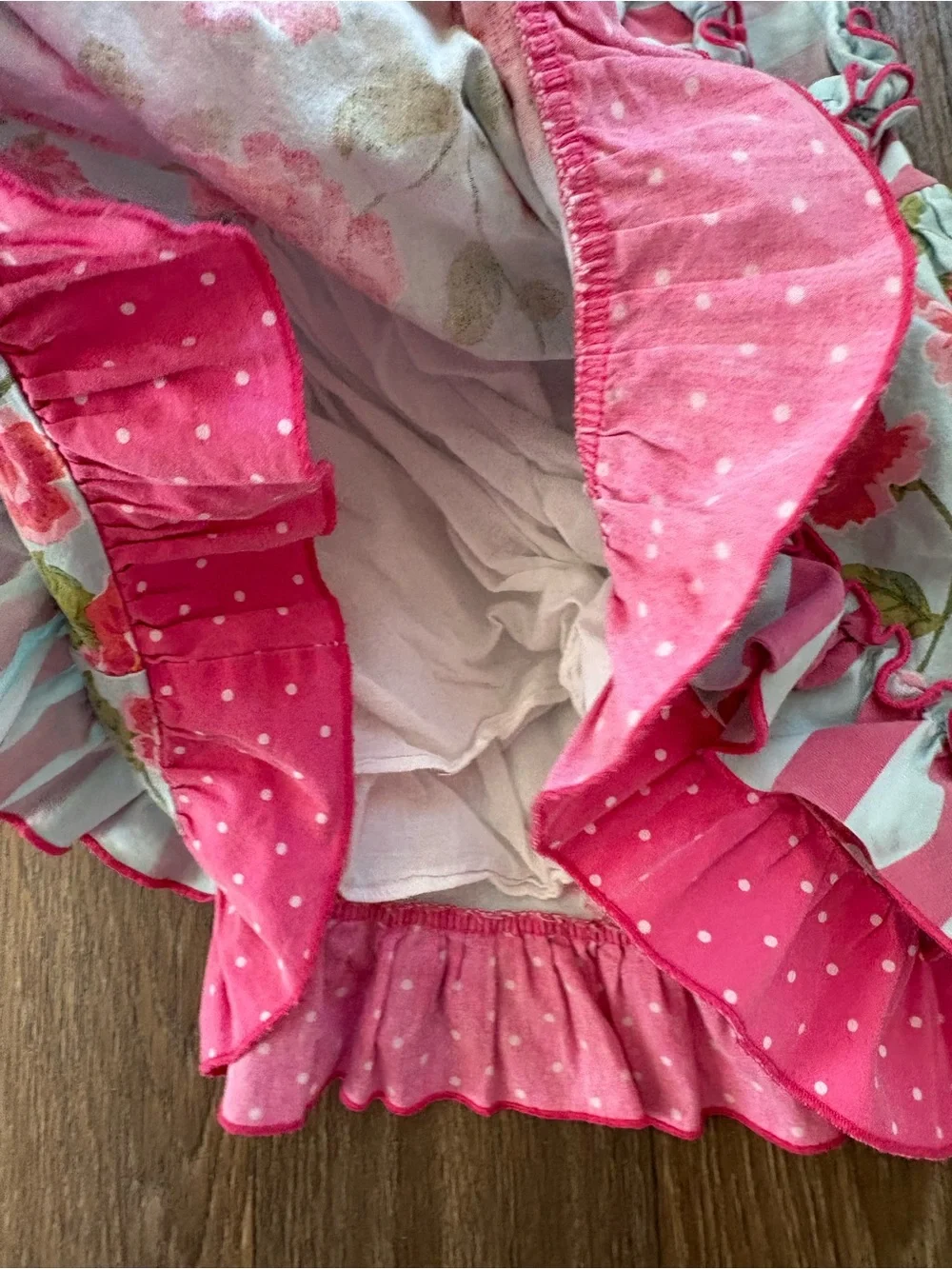 Girls Pink Floral & Stripe top and shorts Set -
